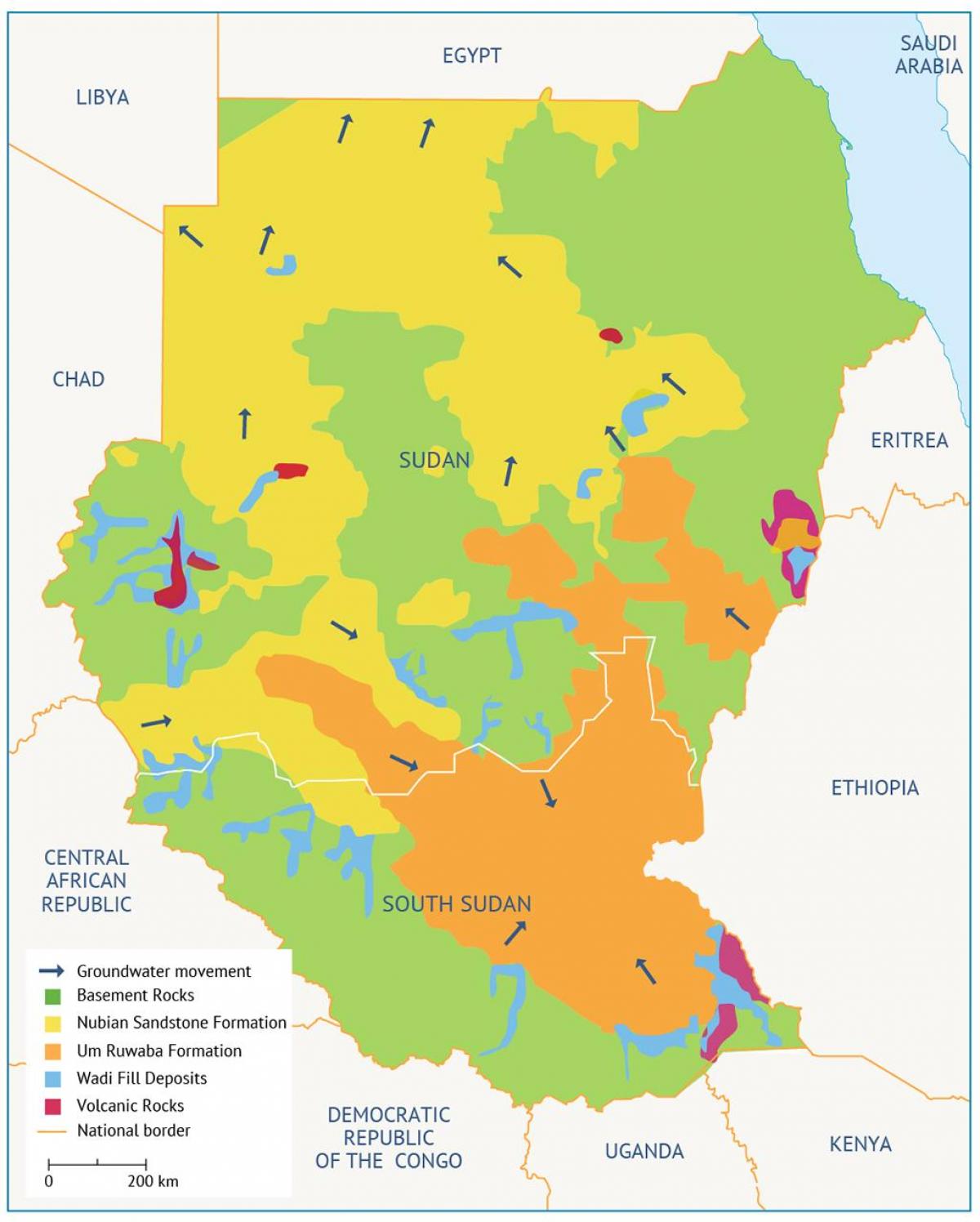 Mapa basenu Sudan 