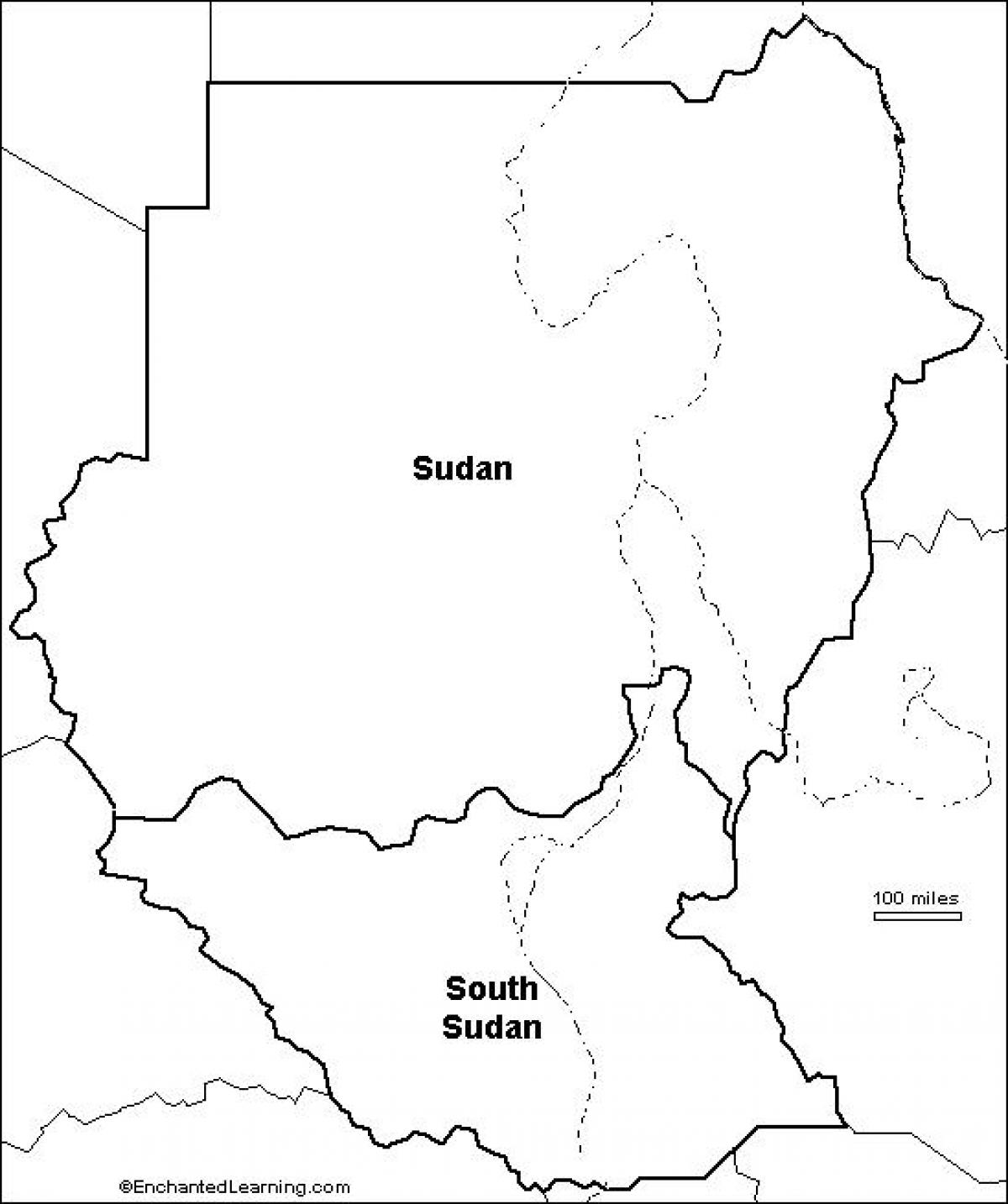 Mapa Sudanu pusty