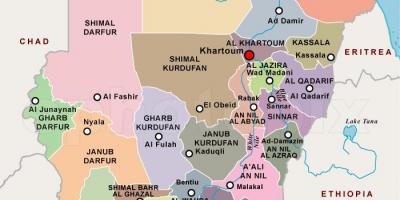 Mapa regionów Sudanu